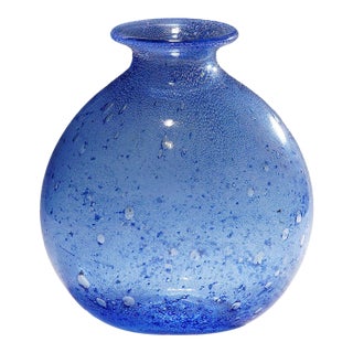 Monumental Ercole Barovier - Barovier & Toso Efeso Blue Vase 1964 For Sale