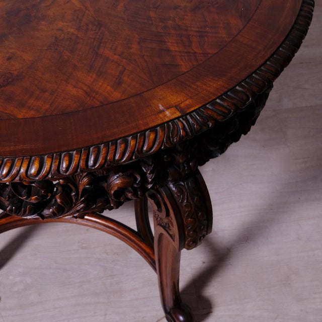 Antique Late 19th Century Carved Wooden Coffee Table, 1890s For Sale - Image 9 of 16