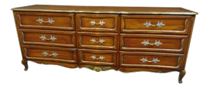 Union National Louis XV Style Cherry Gilt Carved Dresser