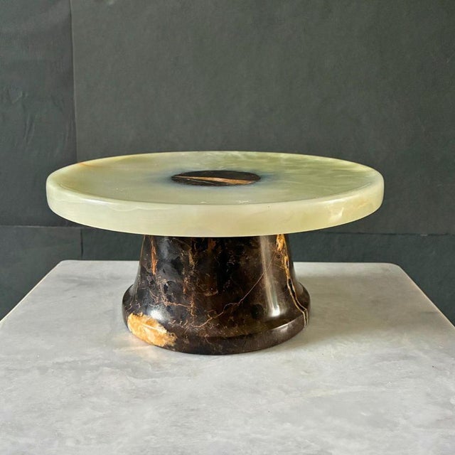 Early 21st Century Fruit Bowl Plate in Onyx and Marble by Forzini For Sale - Image 5 of 8