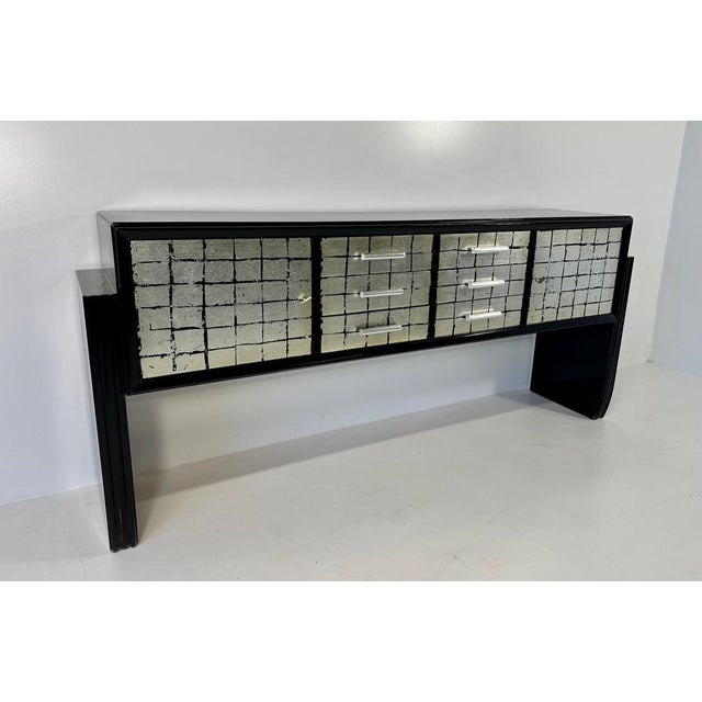 1950s Leaf Sideboard in Black and Silver, 1950s For Sale - Image 5 of 11