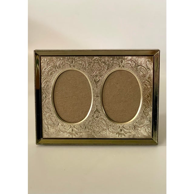 1940’s Filigree Gold Tone Double Photo Frame For Sale In Jacksonville, FL - Image 6 of 8
