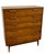 Vintage Mid Century Modern Four Drawer Dresser With Sculpted Drawer Fronts and Brass-Toned Pulls For Sale - Image 4 of 11