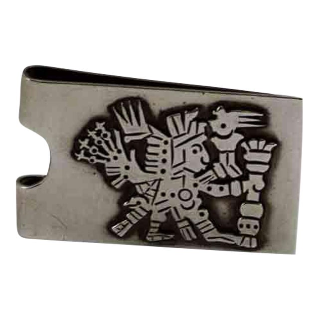 Sterling Silver Mexican Money Clip. For Sale