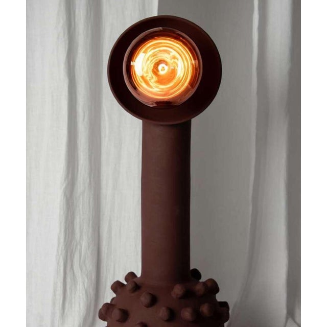 Contemporary Headlight Sculptural Floor Lamp in Ceramic by Liliana Silva For Sale - Image 3 of 6
