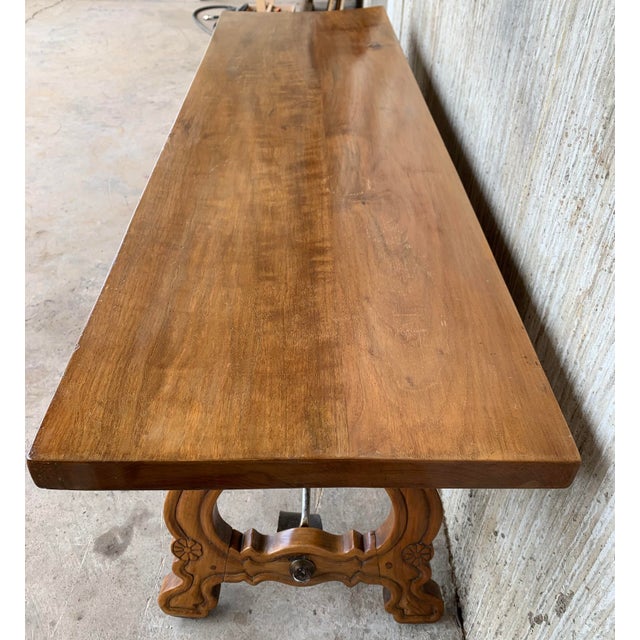 Late 19th Century 19th Century Spanish Bench Console Table With Drawers For Sale - Image 5 of 13