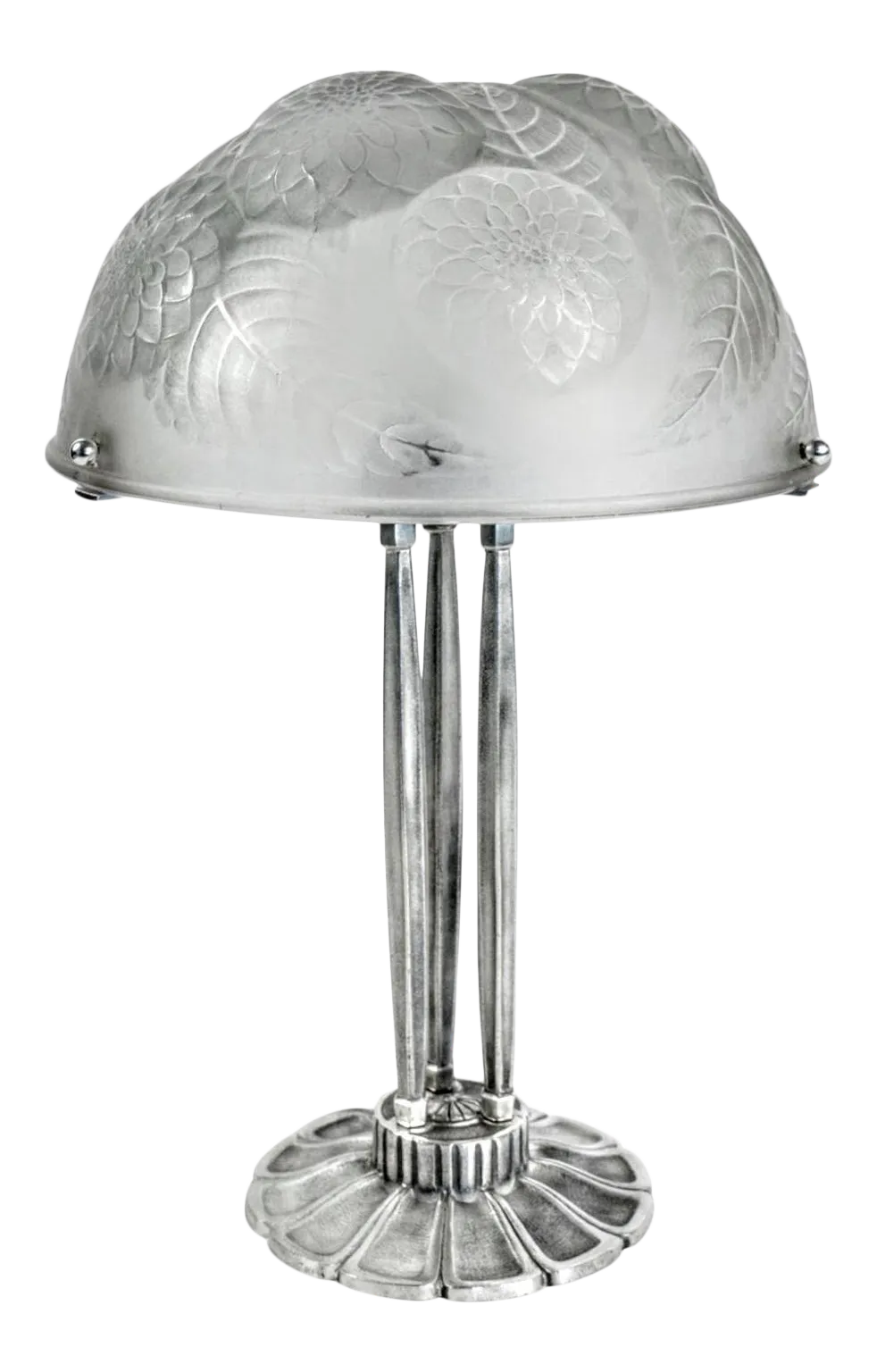 French Art Deco Table Lamp Signed by R. Lalique 