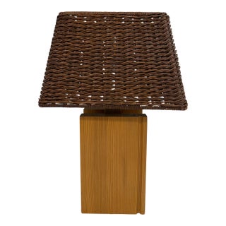 Vintage Wooden Lamp 1970's Style- Ponce Berga For Sale