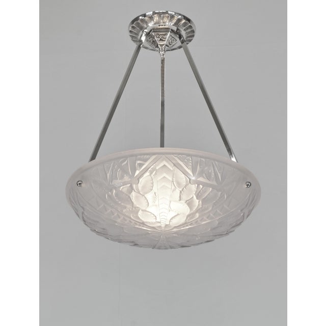 1930s French Art Deco Pendant Light by Viarmé 1930 France For Sale - Image 5 of 11