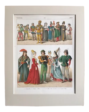 19th Century Costume Print "French 1400"