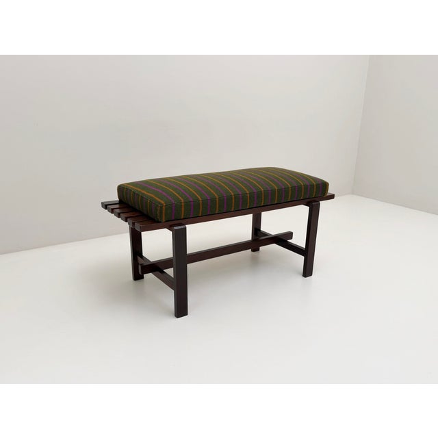 Vintage Upholstered Bench, 1960s For Sale - Image 4 of 4