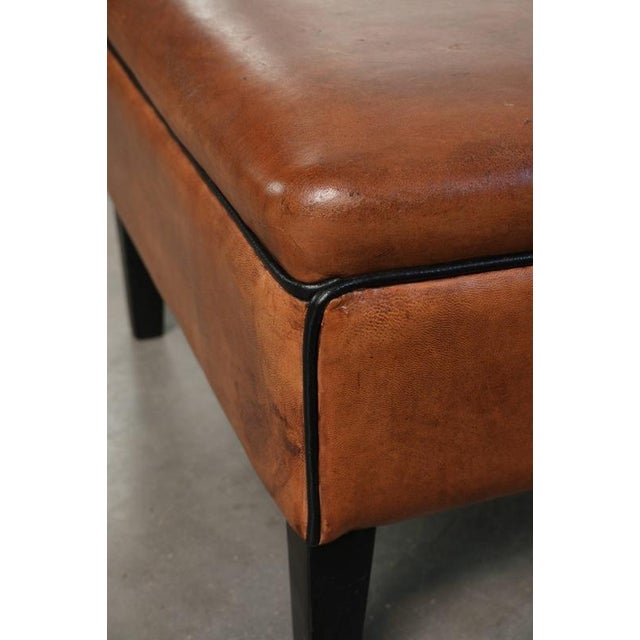 Ottoman in Sheepskin Leather For Sale - Image 9 of 11