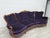 Baroque French Baroque Curved Carved Wood and Lilac Velvet Sofa For Sale - Image 3 of 7