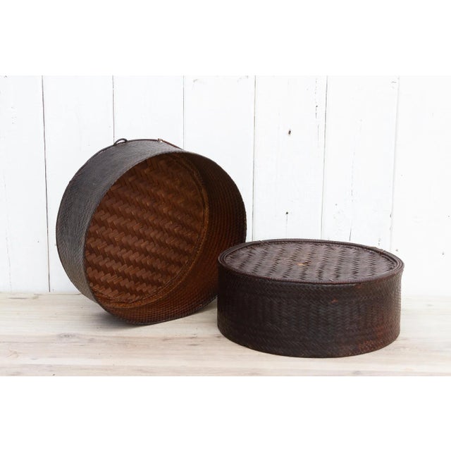 19th Century 19th Century Round Akha Tribe Woven Basket For Sale - Image 5 of 7