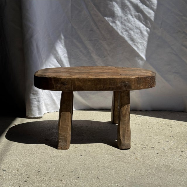 Small Oval Teak Occasional Stool For Sale - Image 6 of 18