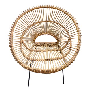 Sun Lounger in Rattan from Abraham and Dirk Jan Roi, France, 1950s For Sale