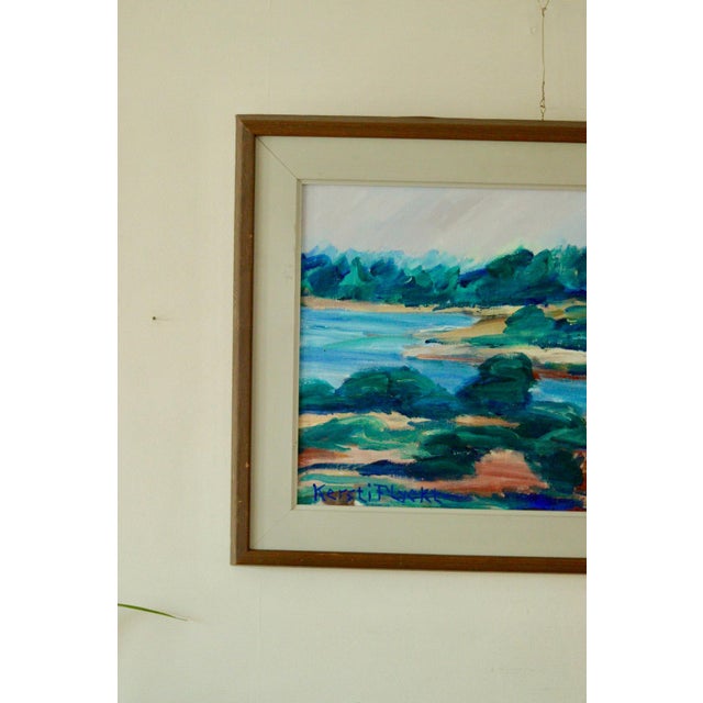 Original Swedish Oil on Canvas – “Mediterranean Landscape” by Kersti Flyckt – Vintage & Framed | 60.5 x 46 cm (23.8 x 18.1...