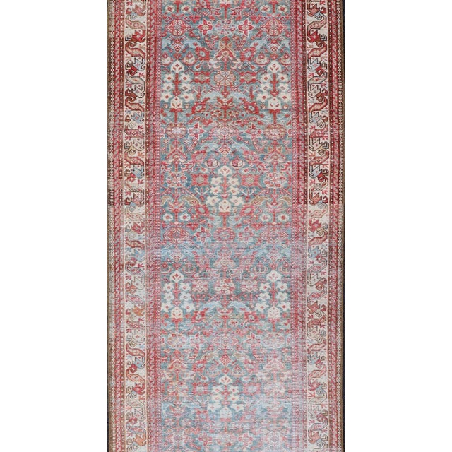 Textile Antique Persian Malayer Runner With Allover Pattern in Soft Red 3'3 X 13'5 For Sale - Image 7 of 12