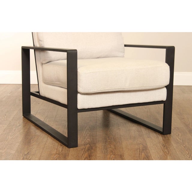 West Elm Modern Pair of Aluminum Frame Lounge Armchairs For Sale - Image 4 of 12