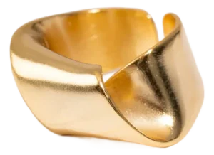 Infinity Fold Gold Unique Adjustable Ring, Size 8