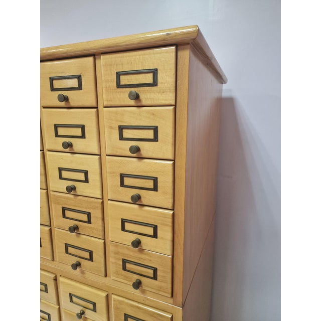 Filing Cabinets in Beech Wood, 1960s, Set of 2 For Sale - Image 4 of 9