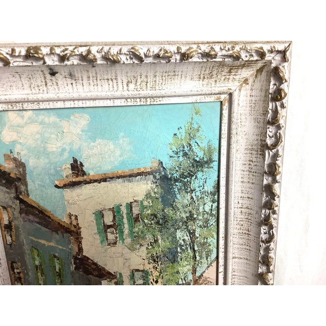 Mid 20th Century French Impressionist Parisian Street Scene Original Painting Signed For Sale - Image 4 of 8