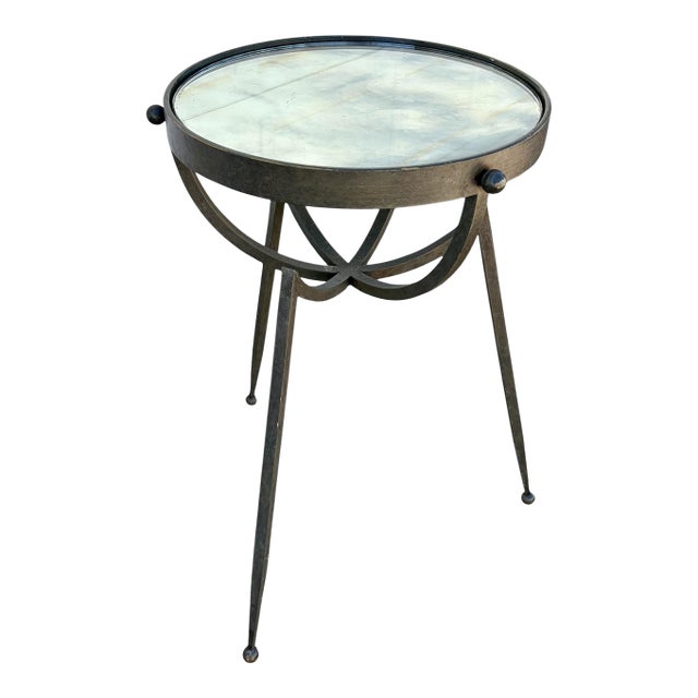 Attributed Barbara Barry for Baker Furniture Modern Iron Side Table For Sale