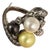 1990s Woman's Joseph Esposito Multi Color Pearl .925 Sterling Silver Ring Sz 6 For Sale