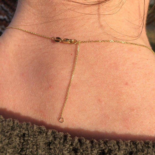 Diamond-Cut Cable Chain in Solid 14k Gold: Adjustable Chain 18-20inch For Sale - Image 10 of 10