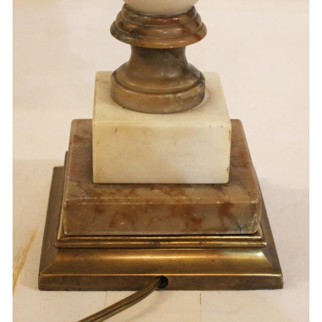 C. 1920s Continental Carved Multi-Colored Alabaster Urn Form Lamp For Sale In Raleigh - Image 6 of 6