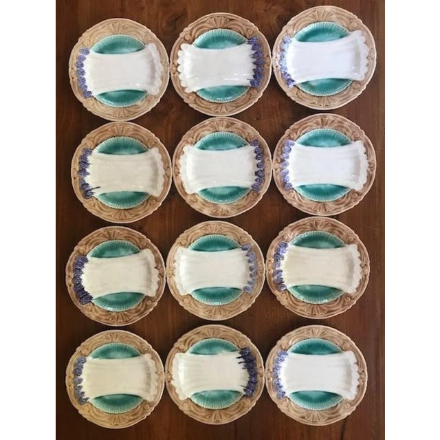 Antique French Majolica Plate by Orchies, C. 1920's For Sale - Image 10 of 12