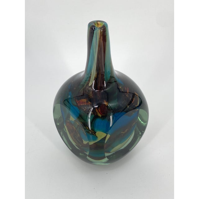* extraordinary vase made of solid glass with organic overlay decor * Manufacturer: Mdina * Design: Michael Harris *...