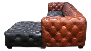 Loom Noir Pavé Two-Tone Leather Sectional