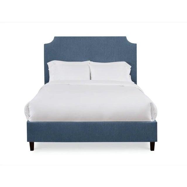 Casa Cosima Reagan California King Bedframe, Navy Linen For Sale - Image 4 of 4