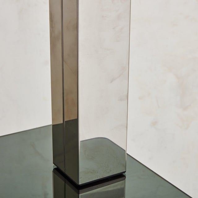 Glass + Chrome Console Table or Shelf, Italy 1970s For Sale - Image 9 of 11