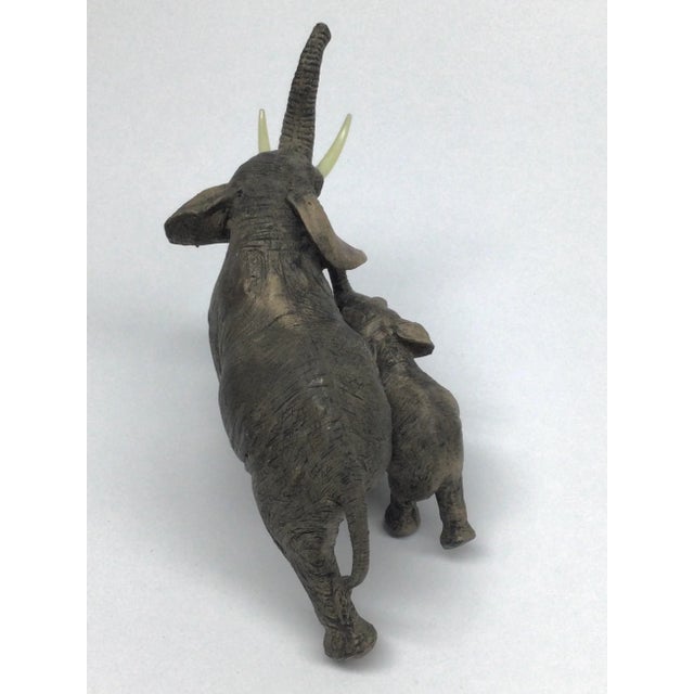 Vintage 1990’s Maitland Smith High Quality Resin Elephant Sculpture For Sale - Image 10 of 13