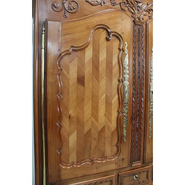 Antique Louis XV Birch Wardrobe For Sale - Image 11 of 18