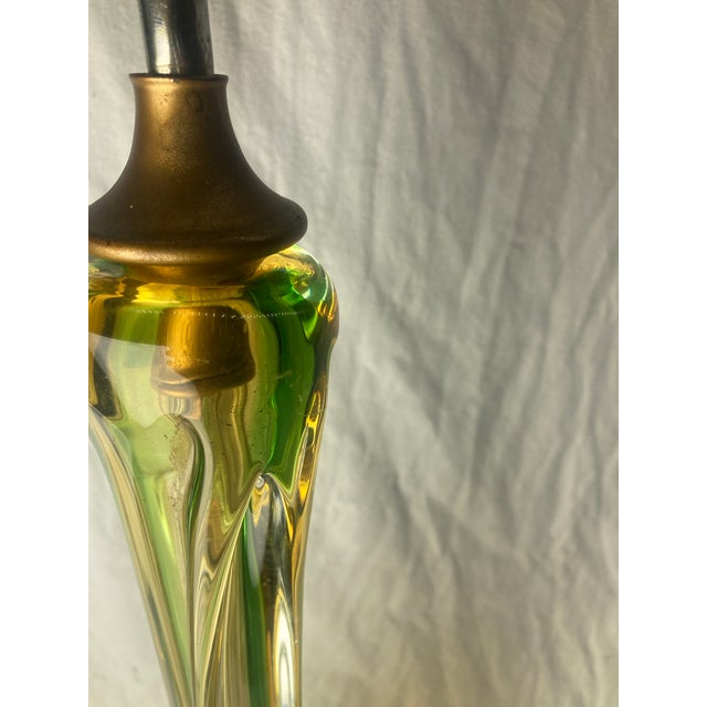 Green 1960s Mid-Century Modern Murano Style Glass Table Lamp For Sale - Image 8 of 9
