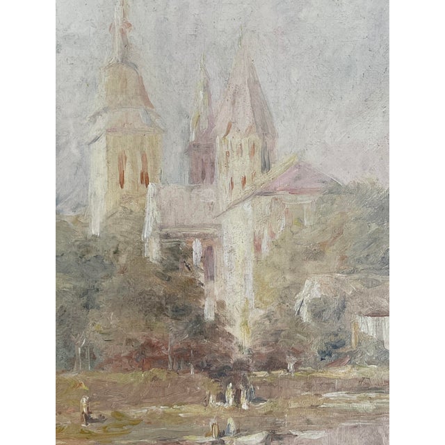 Early 20th Century River Scene With Church by Hobart Jacobs For Sale - Image 4 of 6