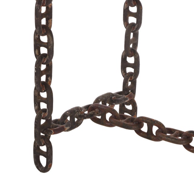 Pair of Brutalist Blue Stone Top Chain Consoles, C. 1970 For Sale - Image 4 of 7