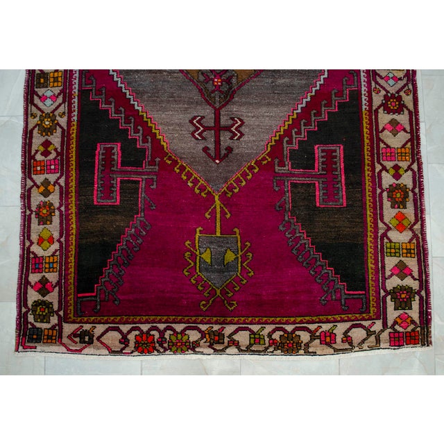 Vintage Hand Knotted Turkish Area Rug Large Runner Rug Gallerie Rug- 5′9″ X 16′3″ For Sale - Image 12 of 17