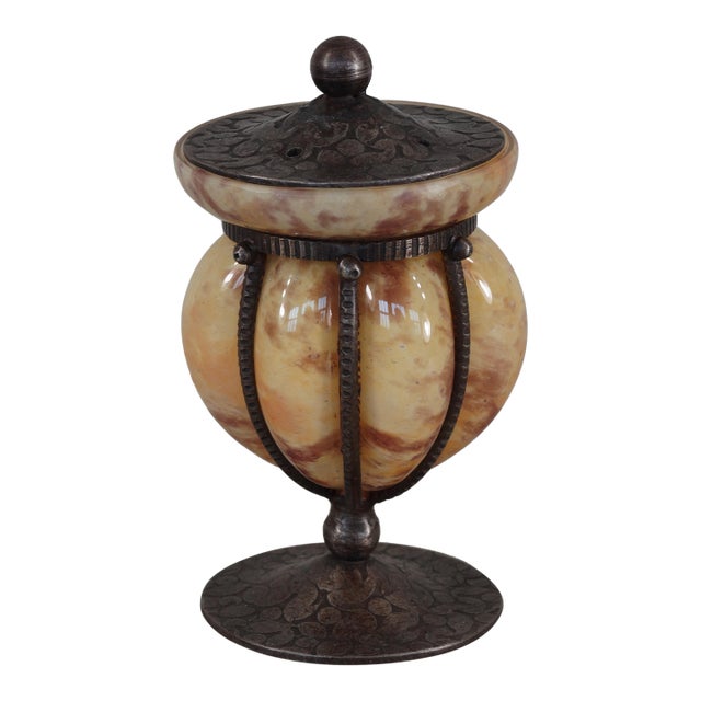 Tiny French Art Deco Night Lamp by André Delatte - 1920s France For Sale