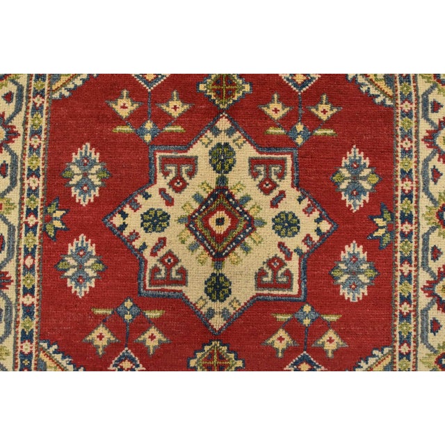 Red Kazak Runner 2’9” X 9’7” Red Wool Tribal Hand-Knotted Oriental Rug For Sale - Image 8 of 13