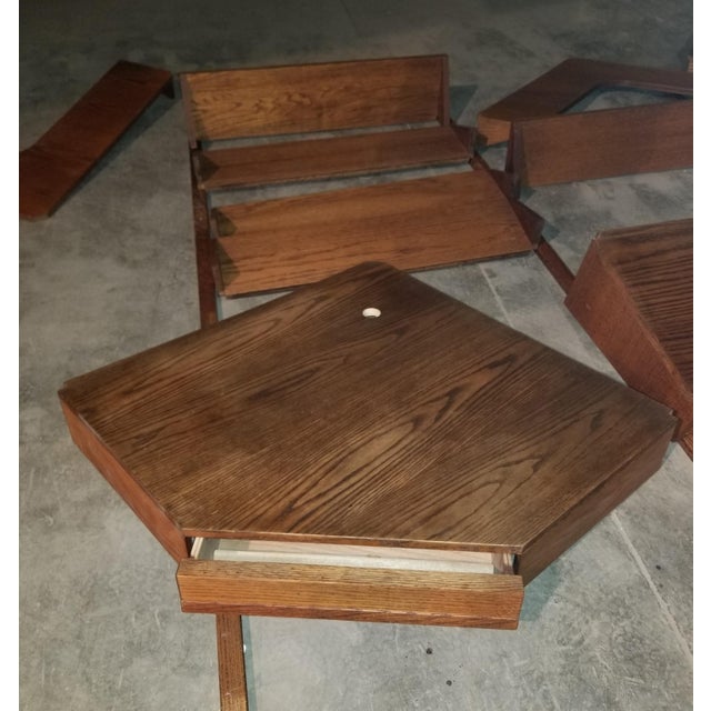 Vintage Mid Century Modern Four Row Corner Hanging Wall Unit Two