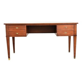 French 20th Century Mahogany and Leather-top Desk For Sale