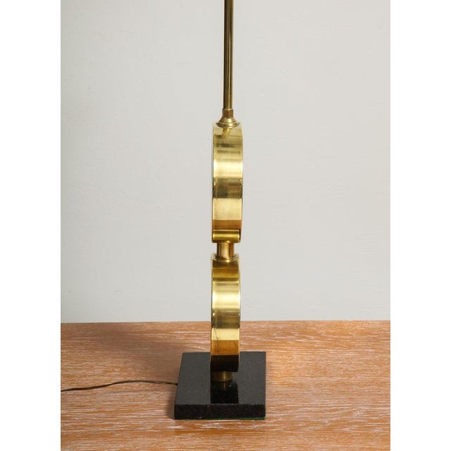 Mid 20th Century Sculptural Mid-Century Modern Brass Disc Lamps - a Pair For Sale - Image 5 of 10