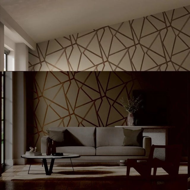 Momentum 3 Wallpaper - Sumi. A large-scale geometric wide-width wallpaper with clean painted lines associated with...