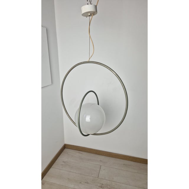 Rotatable Pendant Lamp in Burnished Brass and Glass Sphere by Pia Guidetti Crippa for Lumi, 1970s For Sale - Image 11 of 11