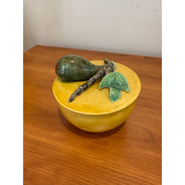 Vintage Majolica Cabbage Leaf and Fruit Set For Sale - Image 4 of 12