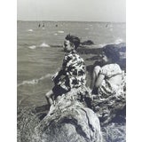 Mid Century Black & White Photograph Coastal Beach Scene For Sale